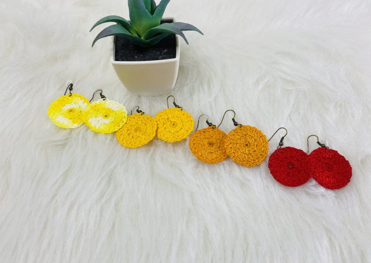Sun Burst Crochet Earrings