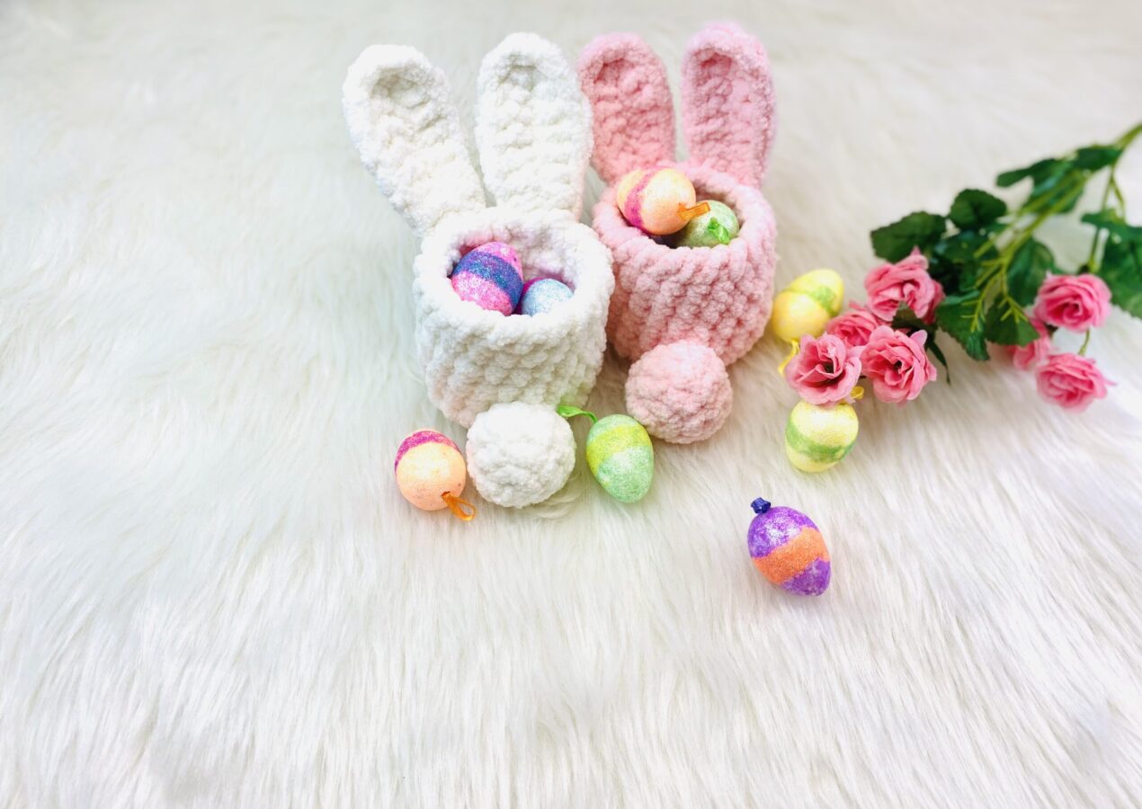 Crochet Bunny Basket | Easy Easter Treat Basket