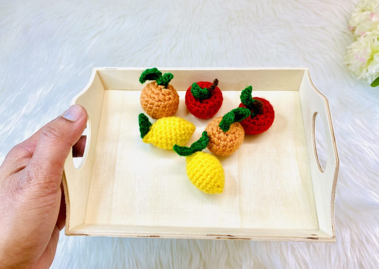 Mini Crochet Fruits | Mini Apple Orange Lemon 