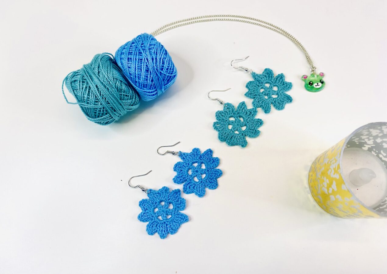 Cloud Flower Crochet Earrings