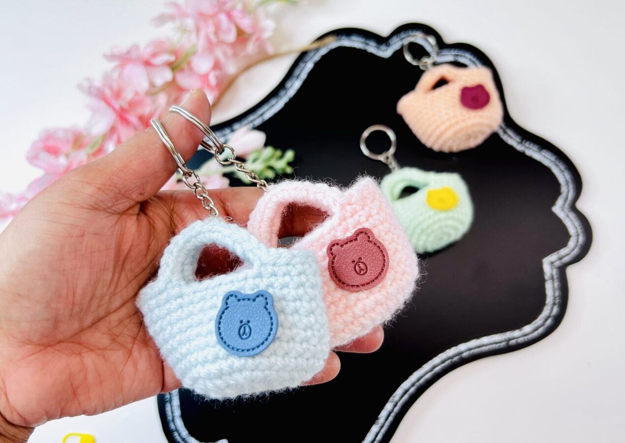 Crochet Tote Bag Keychains